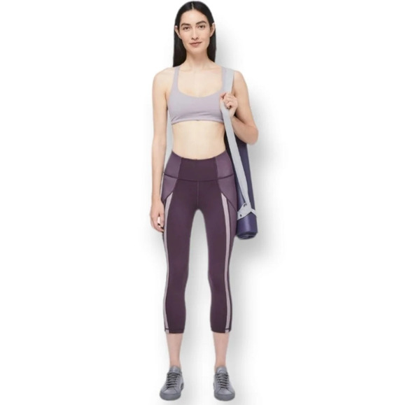 Lululemon Power Lines High Rise 21" Crop Leggings in Cyber Chrome Purple Size 2 - Picture 15 of 15